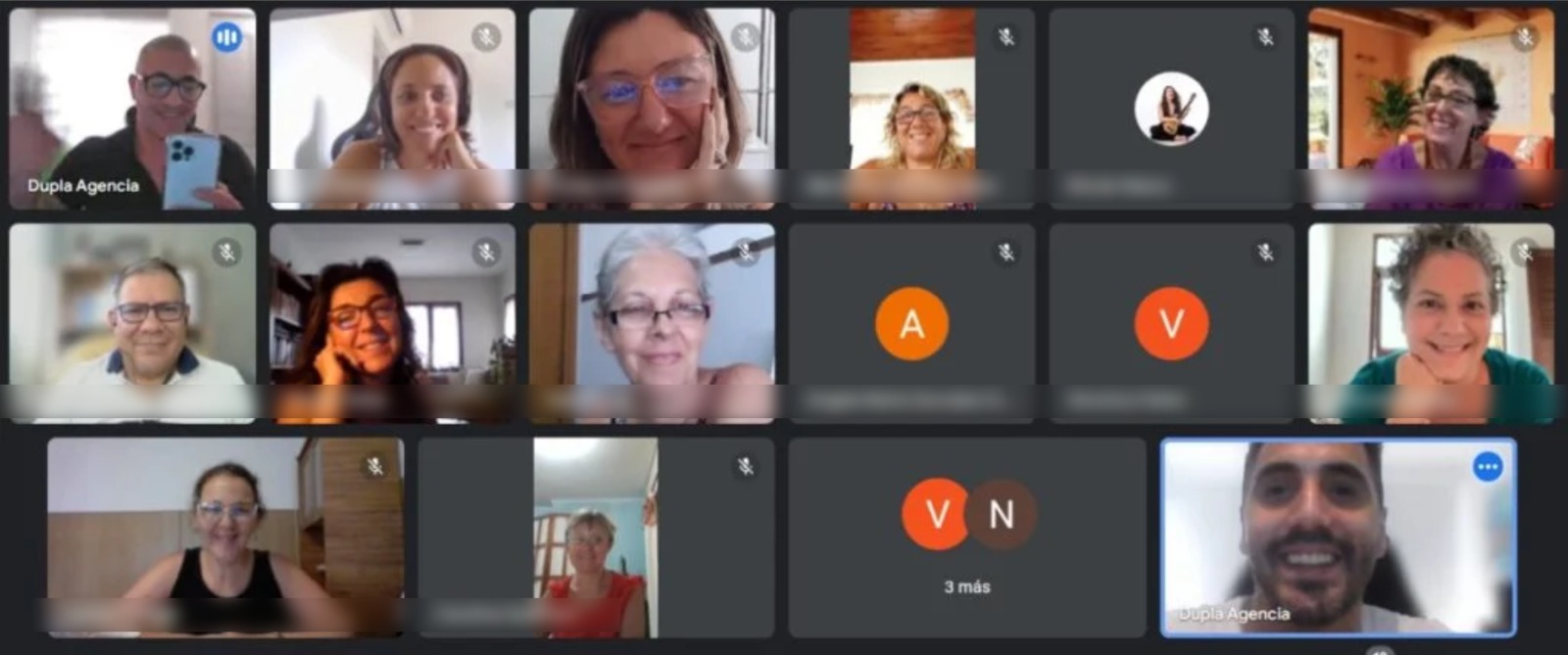 Captura del Zoom con los asistentes